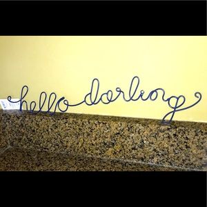 Metal  “Hello Darling” hanging message.  Wall decor